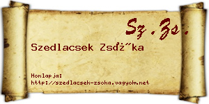 Szedlacsek Zsóka névjegykártya